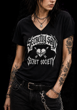 Load image into Gallery viewer, Relaxed v-neck tee - in black or gray
