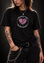 Load image into Gallery viewer, Pink Heart Black Tee
